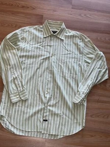 Robert Talbott Estate Bespoke Button Down Shirt Mens M White Yellow Blue Striped - Picture 1 of 3