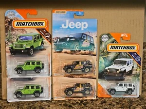 Matchbox Lot of 5 Jeep Wrangler JL Variation White Green Black Skyjacker - Picture 1 of 3