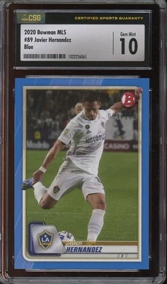 2020 Bowman MLS Blue /150 Javier Hernandez LA GALAXY CHICHARITO #89 CGC 10 GEM - Image 1 of 2