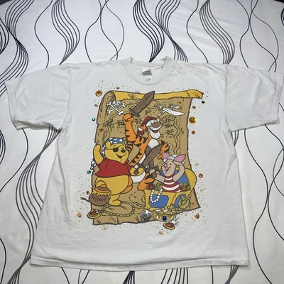 Camiseta De Colección Años 90 Disney Store Pooh Piglet Tigger Pirate Estampado Completo 2XL Foto 1 de 4