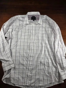 Jos. A. Camisa Bank Reserve Para Hombre 2XLT Grande Alta Púrpura Cuadros Algodón Egipcio - Imagen 1 de 4