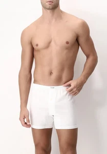 BOXER CALZONCINO UOMO - CAGI 5289 - APERTURA FRONTALE IN COTONE BIANCO - Picture 1 of 4
