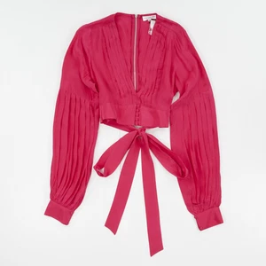 Blusa Alexandra Miro Mujer Roja Viscosa Plisada Manga Globo Talla M PVP 345 - Imagen 1 de 6