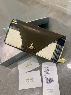 Auténtica Cartera sin asas Vivienne Westwood Amberley tartán a cuadros multicolor ITALIA Foto 1 de 4