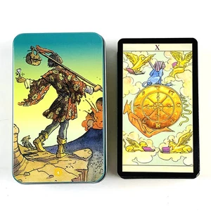 Weihnachten Tarot Karten 78 Goldrand Deck Dose Metallbox mit Ratgeber Geschenk - Bild 1 von 8