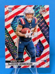 2025 Panini Mosaic #325 TreVeyon Henderson Red & White Stripe Prizm RC Patriots - Picture 1 of 2