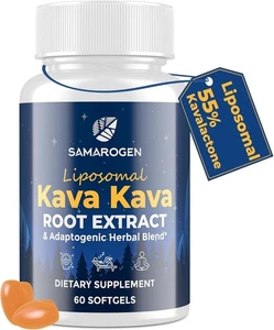 Kava Kava Capsules Root Extract Supplement Liposomal 55% 60 Count Exp 07/2028 - Bild 1 von 9
