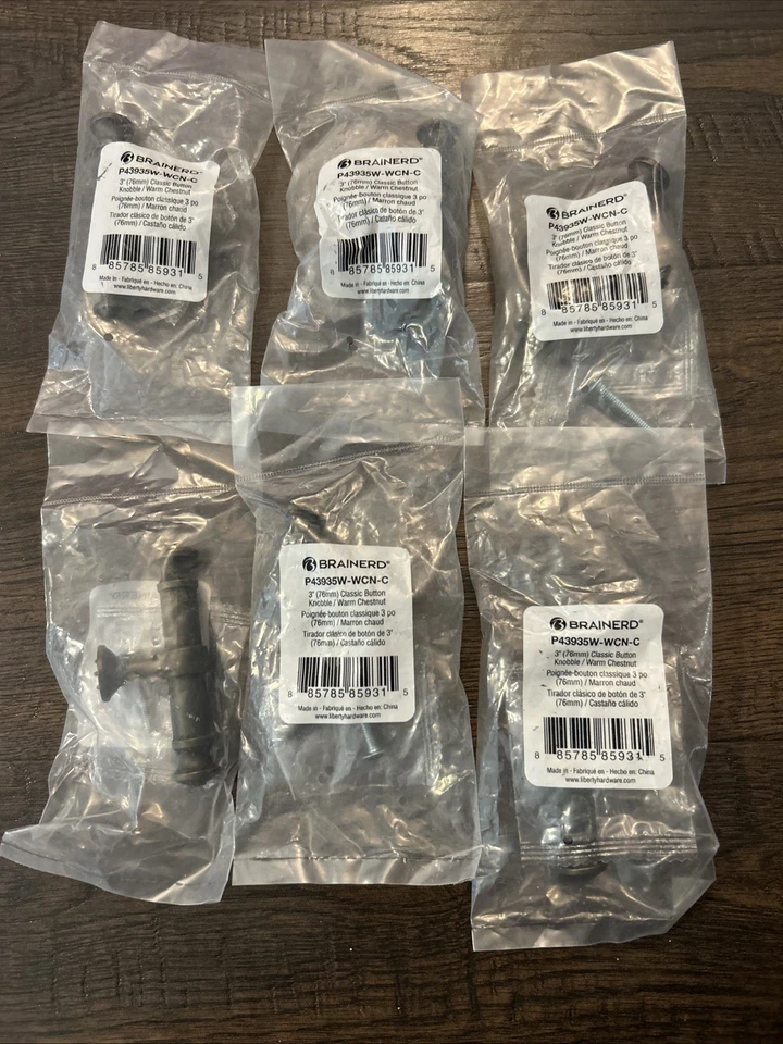 Brainerd P43935W-WCN 3" Classic Button Cabinet & Drawer Knob Warm Chestnut