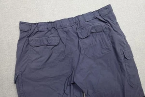 Duluth Trading Cargo Pants Mens 44x32 Blue Stretch Elastic Waist Quick Dry Soft - Picture 1 of 10
