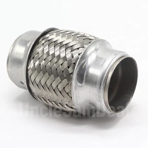 WELD ON ROUND 4" LENGTH 1.75"x4" STAINLESS STEEL EXHAUST FLEX PIPE COUPLING - Picture 1 of 5