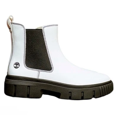 Timberland Women’s Greyfield Chelsea White Full Grain Waterproof Boot NEW - Image 1 of 4