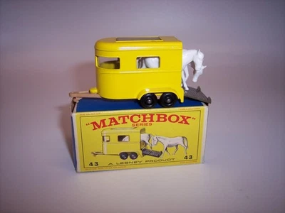 "MATCHBOX” *REGULAR WHEELS* 43-C PONY TRAILER *FIRST ISSUE TAN BASE* MINT BOXED - image 1 of 4
