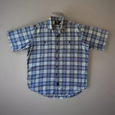 Camisa RRL XL Azul Multicolor Cuadros Manga Corta Abotonada Nueva York Polo Country Foto 1 de 4