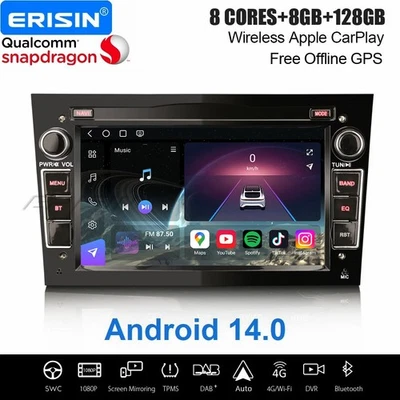 8+128GB Carplay Android 14 Autoradio Navi Opel Astra H Corsa Zafira Meriva Combo - Bild 1 von 4