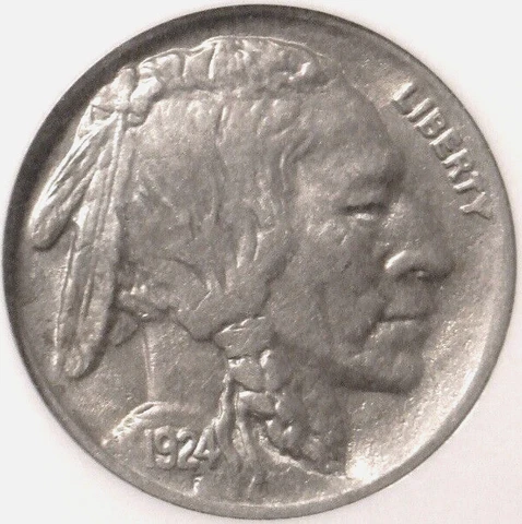 1924 P BUFFALO NICKEL, EXCEPTIONAL CONDITION, NGC GRADED AU 58 Cover