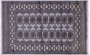 Handgefertigter seidiger Bokhara Wollteppich 3' 0"" x 4' 9"" - Q21819 - Bild 1 von 7