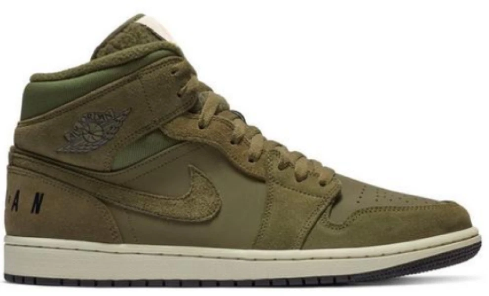 '18☆AIR JORDAN1 OLIVE CANVAS⭐希少OLIVE Jordan 1 Mid 'Olive Canvas' - Air Jordan - 554724 301 - olive