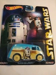 Star Wars R2-D2 Quick D-Livery * Hot Wheels Real Riders* 1:64, New - Picture 1 of 1