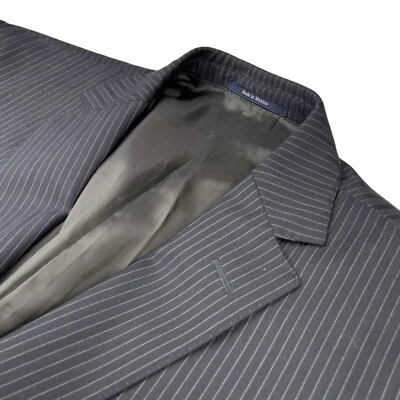 Blazer Ermenegildo Z Zegna Para Hombre Ciudad 100% Lana 2 Botones Azul Marino Rayas • 40L Foto 1 de 4