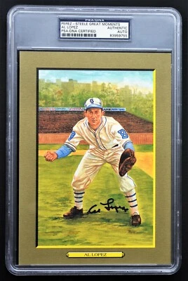 1990 Perez-Steele Great Moments 64 Al Lopez SIGNED AUTO Card #4/5000 HOF PSA/DNA - Image 1 of 3