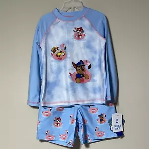 NEW Boys Size 3T Paw Patrol 2 Piece Swimsuit Trunks UPF 50+ Swim Shirt - Picture 1 of 14