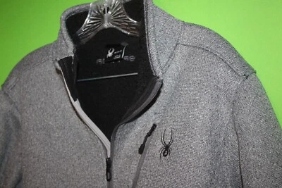 Spyder Hombre M Gris Cremallera Completa Forrada de Vellón Chaqueta Abrigo Ligero Exterior Foto 1 de 4