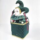 Rare Moving Jester Harlequin Wind Up Box by Victoria Impex Corp.