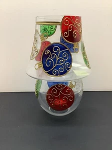 Fifth Avenue Crystal Christmas candle lamp 2pc blue red w/ original stickers - Picture 1 of 9