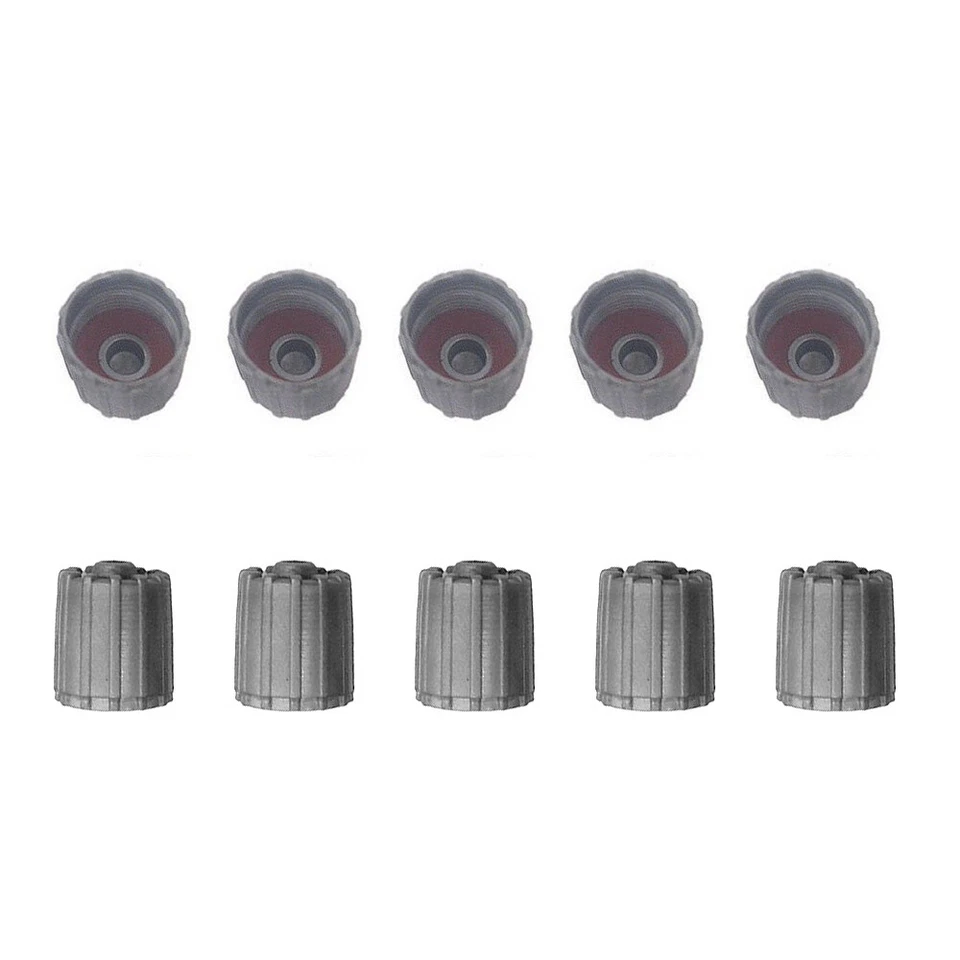 10X Gray Auto Car Tire Valve Stem Cap TPMS Tire Caps With Gasket Accessories - Image 1 of 4