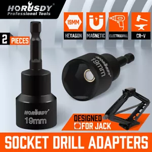 2PC RV nivelación tijera jack socket drill adaptador 3/4 19mm imán 1/4 hexágono - Imagen 1 de 8