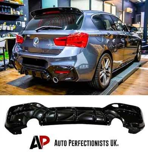 BMW 1er F20 F21 LCI Glanz Schwarz Heck Diffusor Lippe Volant Stoßstange 2015-19 - Bild 1 von 8