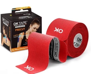 OK TAPE Kinesiology Tape 10 inches Precut, 20 Strips, Cotton Elastic Athletic.60 - Picture 1 of 7