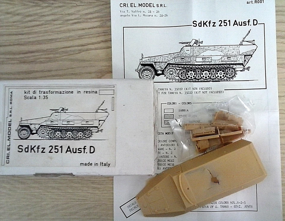 CRI.EL.MODEL SRL KIT TRASFORMAZIONE 1:35 IN RESINA SDKFZ  251 AUSF.D  ART R001 - Immagine 1 di 1