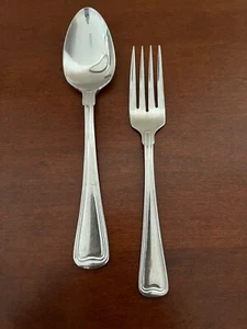 Vintage Commercial Restaurant Quality Table Spoon & Salad Fork Unmarked - Picture 1 of 4