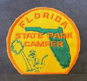 FLORIDA STATE PARK CAMPER EMBROIDERED SEW ON ONLY PATCH~ALLIGATOR FLORIDA MAP - Picture 1 of 2
