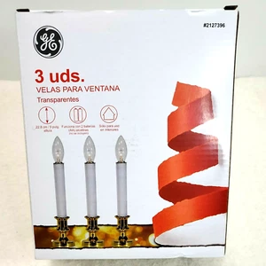 GE 3 pack Window Candles candolier battery operated Clear light 9 inches NEW - Picture 1 of 7