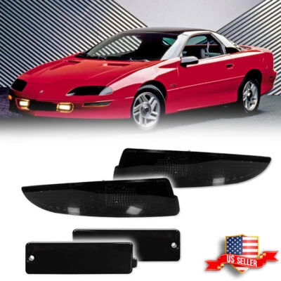 Smoked Front Turn Signal Parking Bumper+Rear Side Marker Lights For 93-02 Camaro - Image 1 of 4