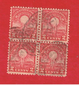 #654 VF used block of 4 Edison Free S/H - Picture 1 of 1
