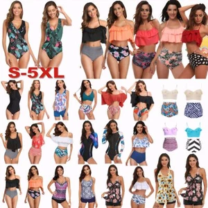 Women's Sport Swimsuit Tankini Set 2PCS Bikini Vest Shorts Bathingsuit Swimwear - Picture 1 of 70