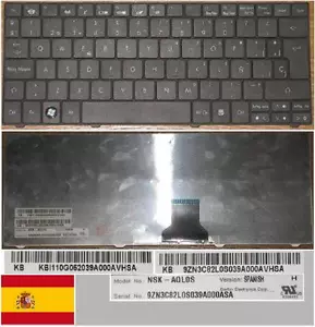 CLAVIER QWERTY ESPAGNOL GATEWAY EC19 NSK-AQL0S 9Z.N3C82.L0S KB.I110G.052 Noir - Picture 1 of 1