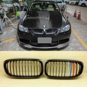 2009-2011 M-color Shiny Black Front Kidney Grille Fit BMW E90 E91 LCI 4D 5D - Picture 1 of 7