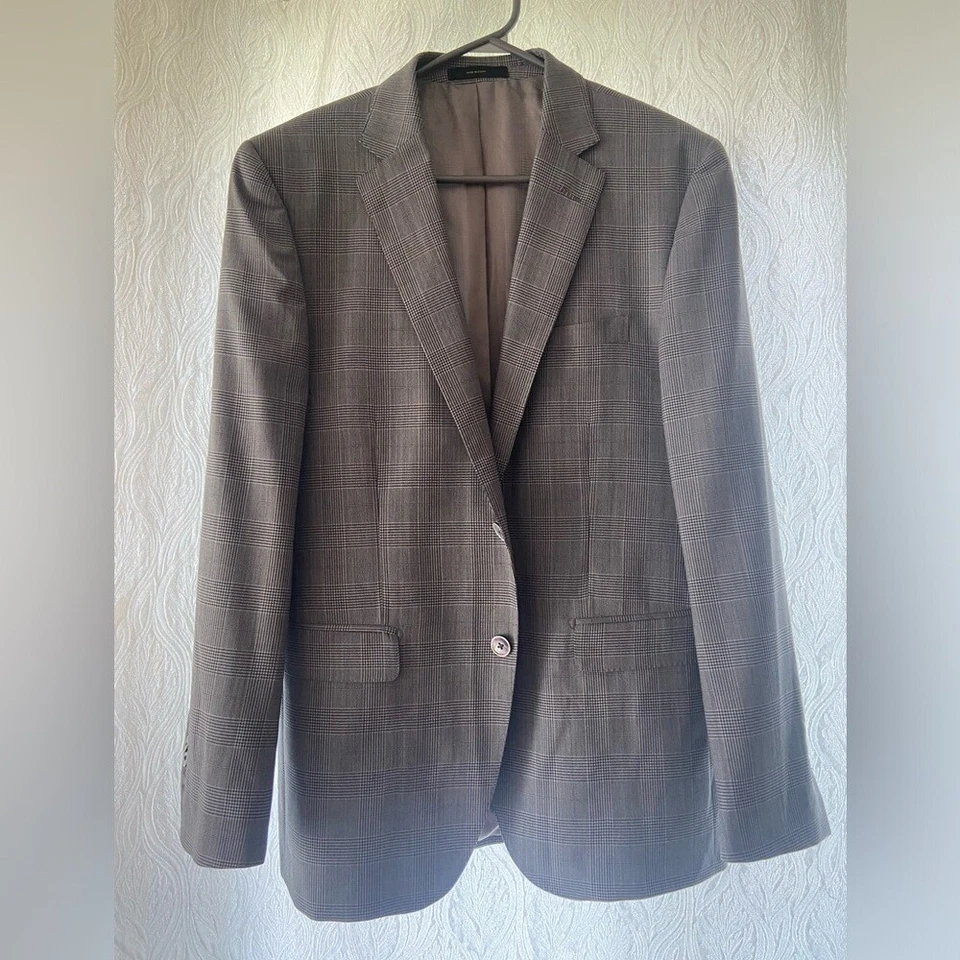 👔🔥 Blazer Massimo Dutti, gris macizo, lana italiana, talla 50 Foto 1 de 4