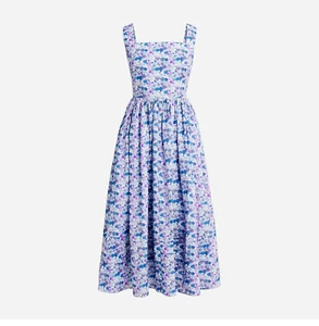 NWT $298 J.Crew x Liberty London Women's sz 16 Apron Dress Arrow Floral Purple - Picture 1 of 3