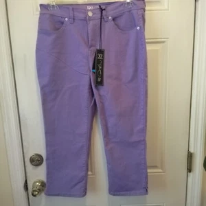 DG2 16P Lavender NWT cool max/cotton/modal/spandex Capri Pants zip/button co1967 - Picture 1 of 6