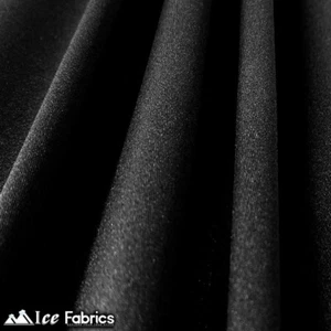 Black Shiny 4 Way Stretch Nylon Spandex Fabric _ 1 Yard - Picture 1 of 3