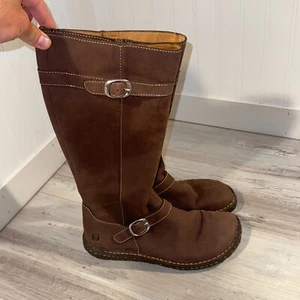 Boc Born Damengröße 9 hohe Schnalle Stiefel braun Leder halbhoch - Bild 1 von 13
