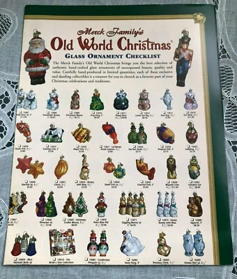 ENESCO OLD WORLD CHRISTMAS 2001 CHECKLIST /POSTER "CATALOG"