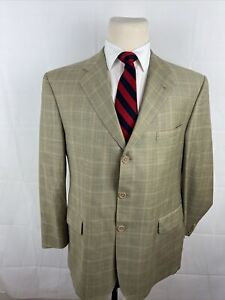 Coppley Men's Beige Plaid Zegna Clothe Wool Blazer 44R $2,895