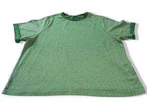 Vintage 90's green stripped short sleeve tees in XL|L25 W23| SKU 4000 - Picture 1 of 4