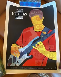 Dave Matthews Band Poster 2012 Irvine CA. Signiert & nummeriert / 600 Stefan selten - Bild 1 von 2